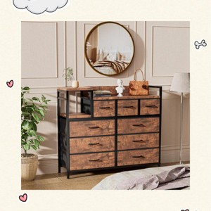 Garvee Black 9 Drawers Willow TV Stand with Charging Station,Wide TV Stand with Open Shelf - 1 of 4