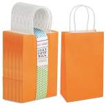 Blue Panda 25 Pack Gift Bags with Handles 5 x 3 x 9 Inch, Small Paper Bag for Birthday Wedding Party Favors (Orange)