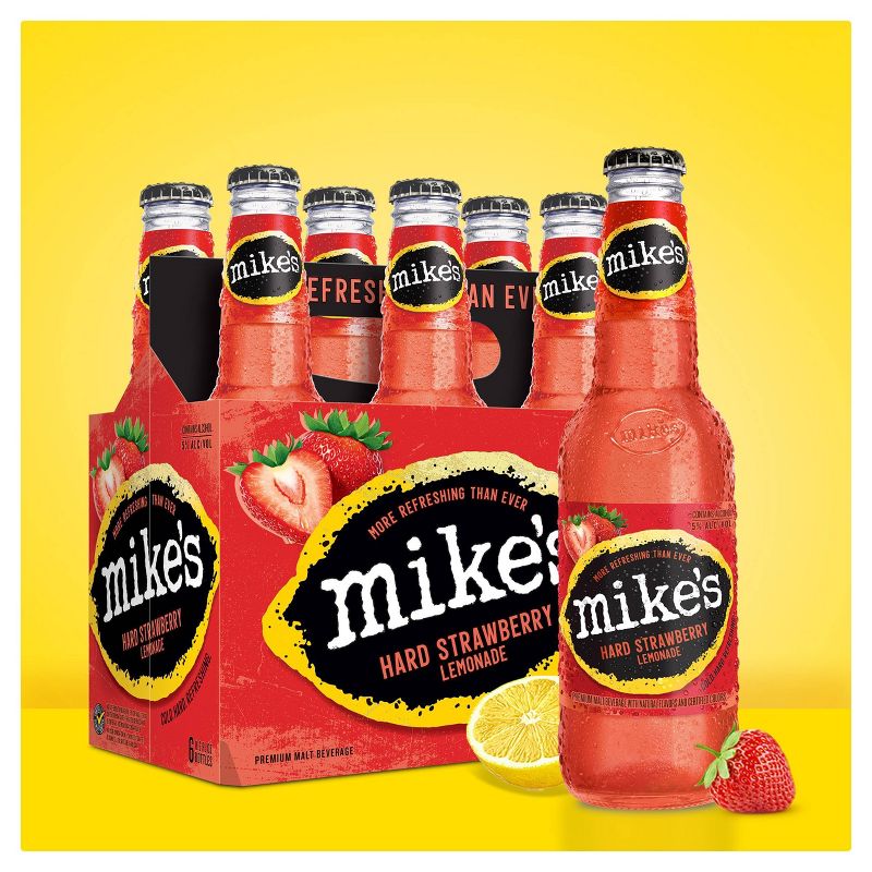 Mike&#39;s Hard Strawberry Lemonade - 6pk/11.2 fl oz Bottles, 3 of 7