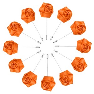 Unique Bargains Ribbon Alloy Multipurpose Use Durable Flower Lapel Pin 3.5 x 1.38 Inch 12 Pcs - 1 of 4