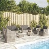 vidaXL Patio Lounge Set Sectional Sofa Set with Cushions Poly Rattan - 2 of 4