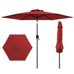 Tangkula 7.5 ft Patio Umbrella Outdoor Heavy Duty Market Umbrella w/ Push Button Tilt - 1 of 4