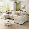 U-Shaped Chenille Sectional Sofa with Adjustable Armrest Pillows, 6-Seater Modular Couch for Living Room or Office-Maison Boucle - 2 of 4