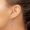 Black Bow Jewelry 1.5mm x 44mm 14k White Gold Satin Diamond-Cut Endless Hoop Earrings - 3 of 4
