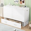 Queen Size Mobile Murphy Bed with Drawer and Little Shelves - 3 of 4
