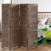 FDW 3/4/6 Panel 5.75ft Wooden Room Divider Tall Privacy Wall Divider Screen Divider with Adjustable Louvers Versatile and Stylish Privacy Screen - 2 of 4