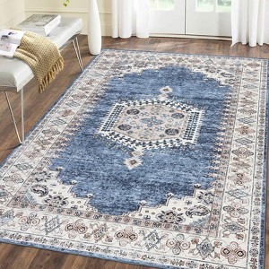 Area Rugs Washable Living Room Rugs Vintage Area Rug for Bedroom Boho Rug Oriental Office Rug - 1 of 4