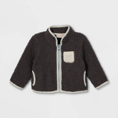 Baby Family Gateway Sherpa Zip-Up Sweatshirt - Cat & Jack™ Gray 3-6M