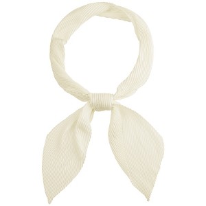 INSPIRE CHIC Women's Solid Contrast Color Pleated Long Satin Neck Scarves 49.2"x4.3" 1 Pc - 1 of 4