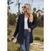 Womens Cardigan Solid Color Cable Knit Long Sleeve Open Front Cardigan Sweater Top - 3 of 4
