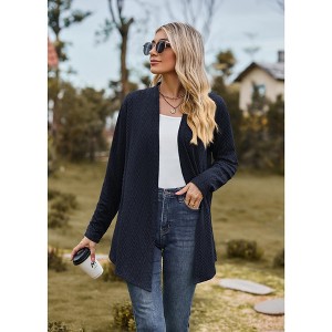 Womens Cable Knit Dress Long Sleeve Open Front Cardigan Sweater - 1 of 4
