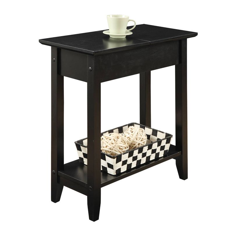 Breighton Home Harper End Table with Flip Top Storage and Lower Shelf Black, 3 of 7