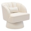 Modern Swivel Barrel Accent Chair, 360 Degree Velvet Upholstered Armchair with Striped Backrest & Plush Padding - 3 of 4
