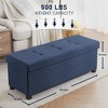 Ornavo Home Foldable Tufted 43 Inch Long Linen Bench Storage Ottoman with Legs for Bedroom, Entryway and Living Room - 3 of 4