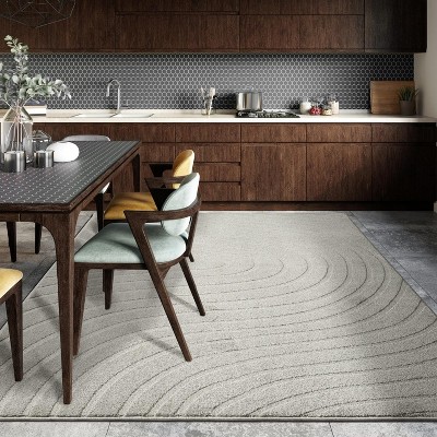 Elegant Gray Geometric 6x9 Synthetic Area Rug for Easy Care