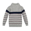 Hope & Henry Boys' Organic Long Sleeve Shawl Collar Sweater with Engineered Stripe, Infant - image 3 of 4