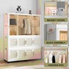 ORRD Portable Wardrobe Closet with 12 Magnetic Doors & Hanging Rod, White - 3 of 4