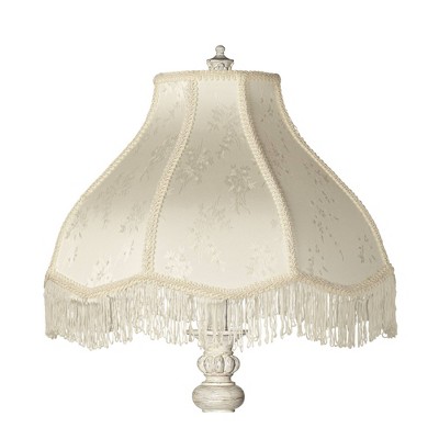 Antique White Scallop Shade Vintage Floor Lamp