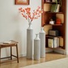 Aukfa Set of 3 White Metal Floor Vases – Large Glazed Decorative Vases for Home Décor, 24", 28.7", 33.5" High - 2 of 4