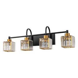 LLHZSY 3/4/5 Light Modern Industrial Dimmable Crystal Bathroom Vanity Light-Curved Metal Appearance With Crystal Shape - 1 of 4