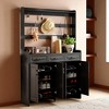 51.2" Minimalist Four-Door Shoe Cabinet with Coat Rack, 3 Drawers, 8 Shelves, Metal Hooks for Hallway, Entryway, Living Room - 3 of 4
