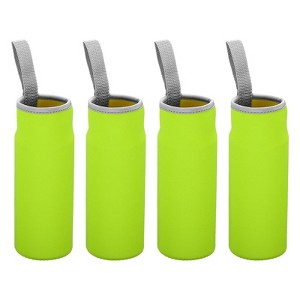 Unique Bargains Neoprene Insulated Water Bottle Sleeve with Finger Strap 2.56"x7.09" 4 Pcs - 1 of 4
