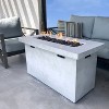 25" H x 42" W Fiber Reinforced Concrete Outdoor Fire Pit Table with Hidden Tank Storage - 4 of 4