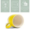 Elanze Designs Yellow White Two Toned Ombre Matte 12 ounce Ceramic Stoneware Coffee Cup Mugs Set of 4 - 3 of 4