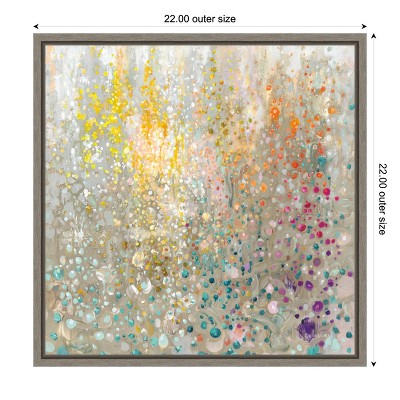 Bubbling Up Again Abstract Canvas Print with Greywash Frame