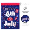 Magnolia Garden Happy 4th of July 13 x 19 Blue Polyester Outdoor Hanging Flag - 2 of 2