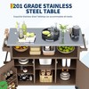 Outdoor Grill Cart w/ Storage Cabinet Movable Outdoor Kitchen Island Prep Stand Station with Stainless Steel Tabletop - 4 of 4