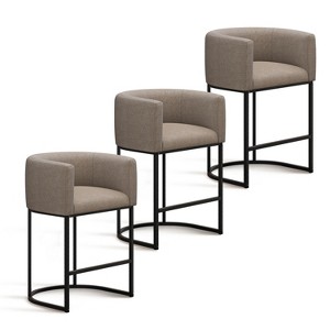 NEWLAYOUT Counter Height Bar Stools Set of 2, 24" Height Barstools for Dining Room, Upholstered Bar Chair for Kitchen Island - 1 of 4