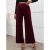 Coolmee Women's Palazzo Pants Wide Leg High Waist Velvet Trouser - 3 of 4