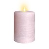 LumiPur 3.5"x5" Signature Natural Glow Flickering Flameless LED Wax Pillar Candle Powder Pink - 3 of 4