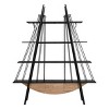 Sailboat-Inspired Bookshelf, 70.87 inch Industrial 4-Tier Open Storage Shelf with Drawer, Wooden & Metal Freestanding Bookcase, Sturdy Display Rack B - 3 of 4