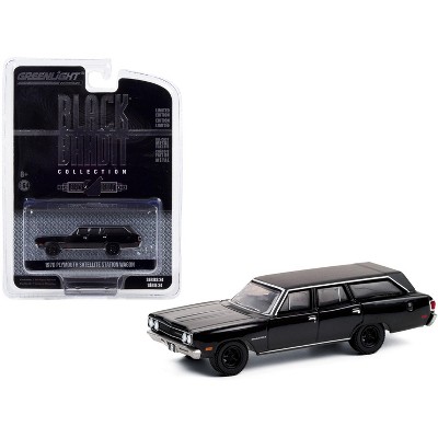 1970 Plymouth Satellite Station Wagon "Black Bandit" Series 24 1/64 Diecast Model Car by Greenlight