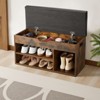 VEVOR Entryway Shoe Bench, 31.7 x 12.0 x 17.5 Inch Shoe Storage Organizer with Lift Top Storage Space, 300lbs Bench with Cushion Seat, Brown + Black - 2 of 4