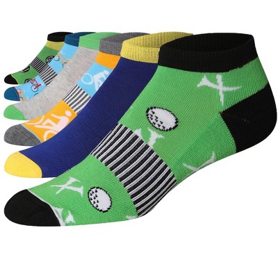 JAMES FIALLO Men's 6-Pairs Low Cut Outdoor Golf Bike Adventure Athletic Sport Socks