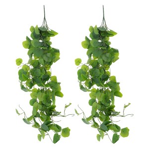Unique Bargains Fake Vines Faux Greenery Leaves 41.3" Green 2 Pcs - 1 of 4