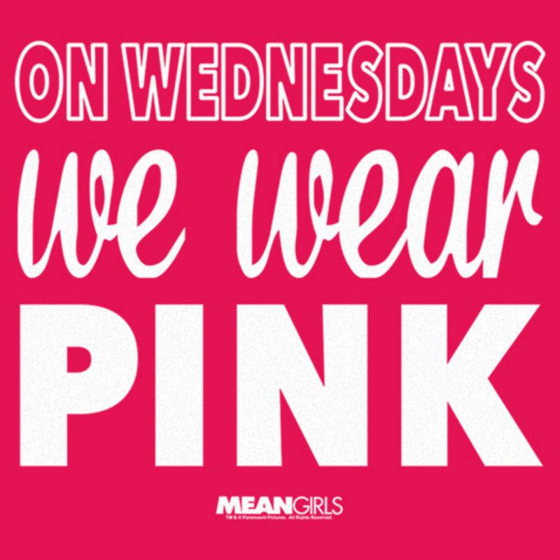 Junior's Mean Girls We Wear Pink Quote Racerback Tank Top, 2 of 5