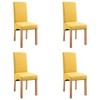 vidaXL Dining Chairs 4 pcs Yellow Fabric - 2 of 4