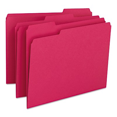 Smead File Folders 1/3 Cut Top Tab Letter Red 100/Box 12743