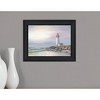 HomeRoots Lighthouse at Sunset Black Framed Print Wall Art - 2 of 4
