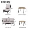 Captiva Designs Outdoor Half-Moon Sectional Patio Conversation Sets with 2 Round Table for Garden, Poolside, Balcony, Backyard - 2 of 4