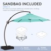 HYLEORY 10ft. Outdoor Curvy Cantilever Umbrella with Sand Bag Base - 3 of 4