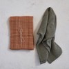 Storied Home Woven Cotton Dobby Tea Towels, Orange and Charcoal, Set of 2 - 3 of 3