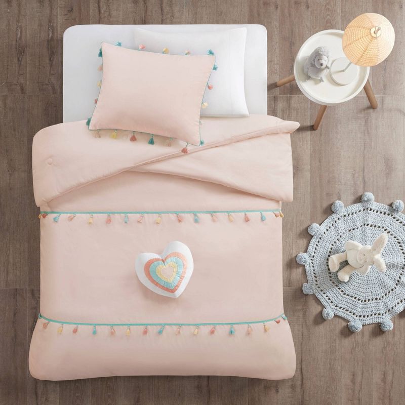 Jamie Tassel Kids' Comforter Set with Heart Shaped Throw Pillow - Mi Zone, 1 of 11