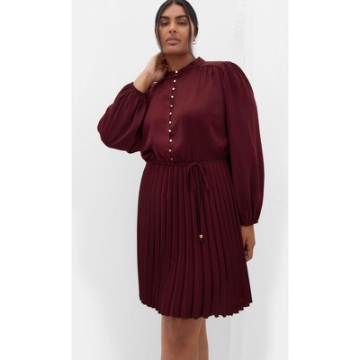 Women's Plus Size Hallie Mini Dress - dark cherry | CITY CHIC