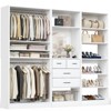 Aheaplus Walk-In Corner Closet System with Mirror, Freestanding Closet Organizer with Drawer and Shelves - 4 of 4