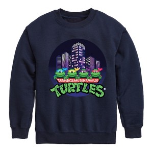 Boys' - Teenage Mutant Ninja Turtles - City Scape With Turtles Graphic Long Sleeve Fleece Sweatshirt - 1 of 4